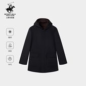 百搭中长款 比华利保罗秋冬男士 时尚 羊毛大衣连帽气质毛呢