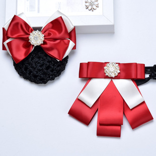 头花女领花女红色蓝色套装职业装配饰兴业银行信用社工作服饰装饰