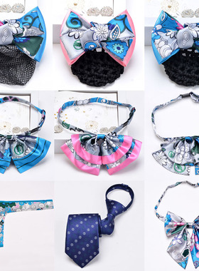 农业银行头花领结领花农行领带细网酒店工作正装上班用发饰发网兜