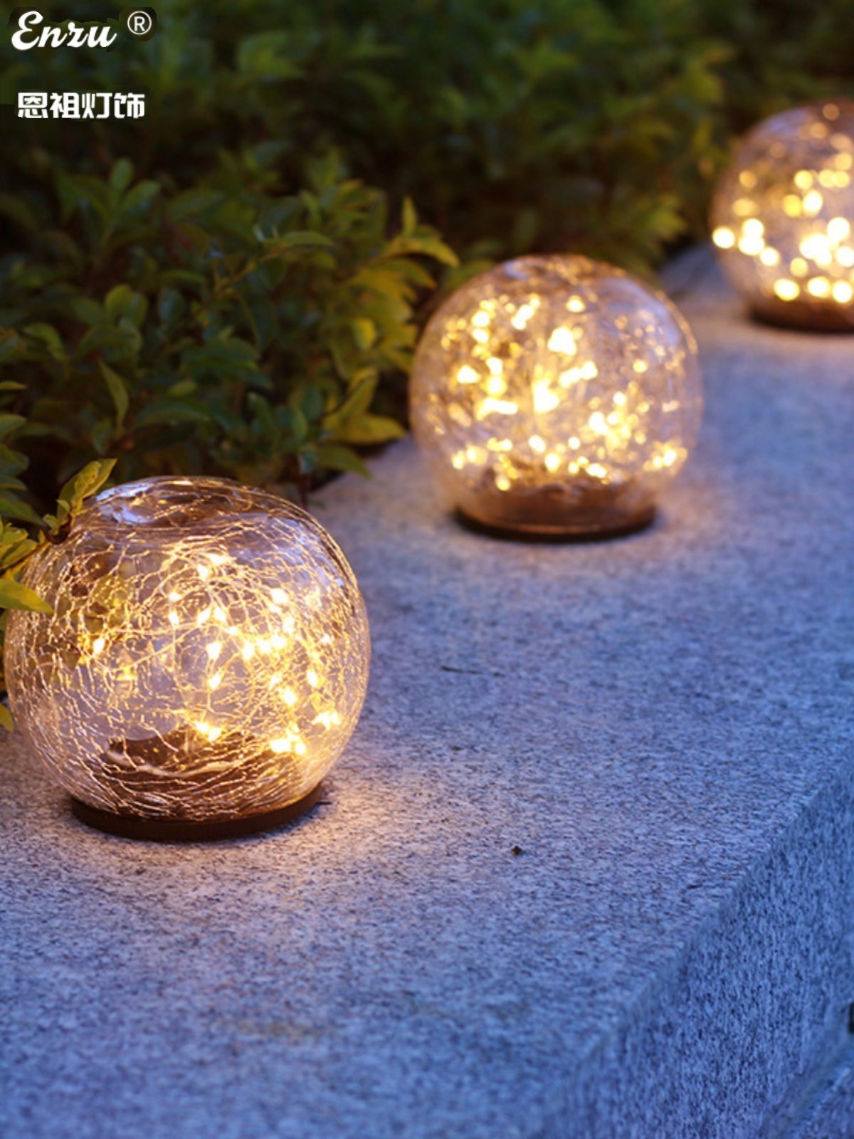 太阳能柱灯玻璃裂灯墙柱灯阳台灯大气装饰灯户外防水阳台装饰