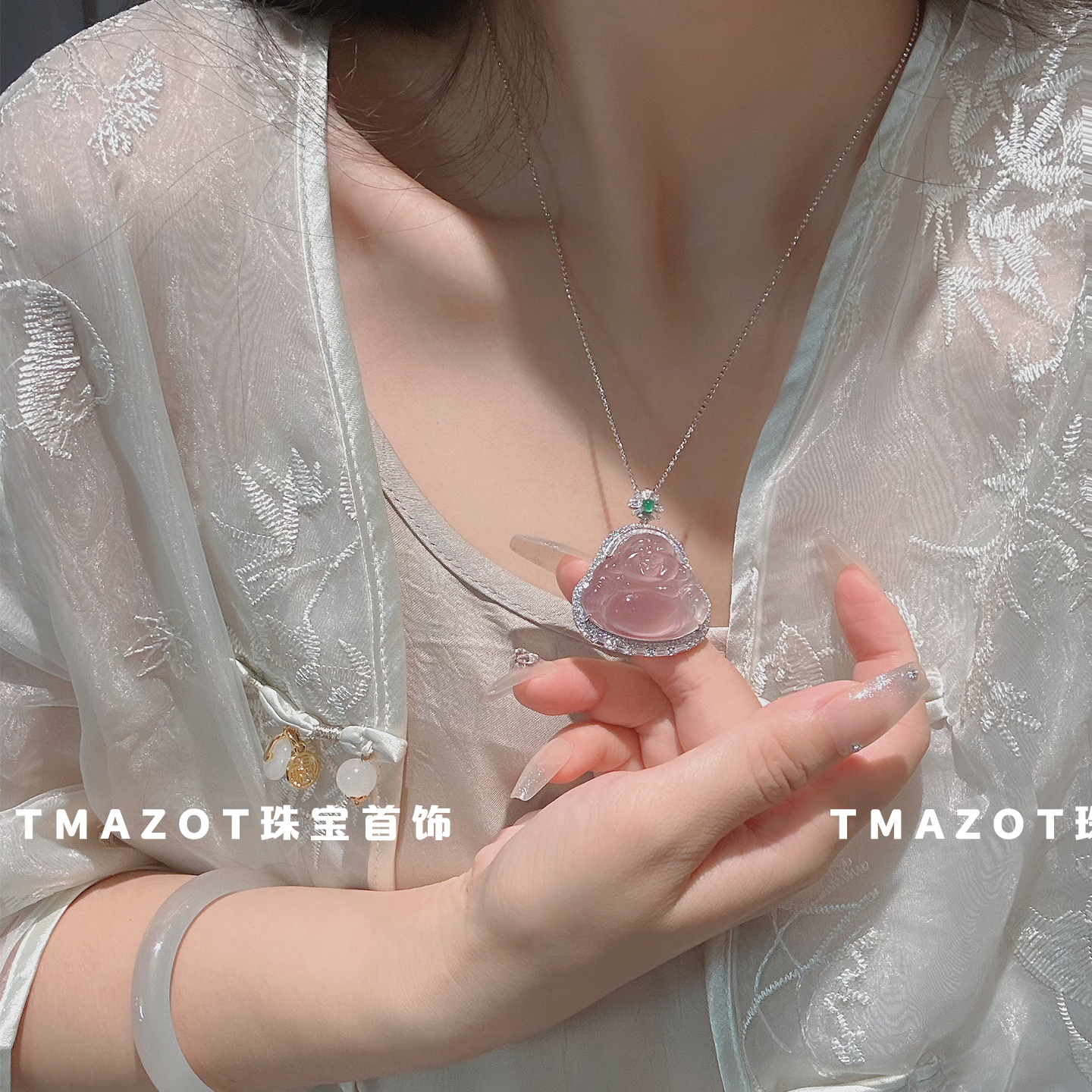 天然玉髓紫色佛帝王紫矿银大肚佛