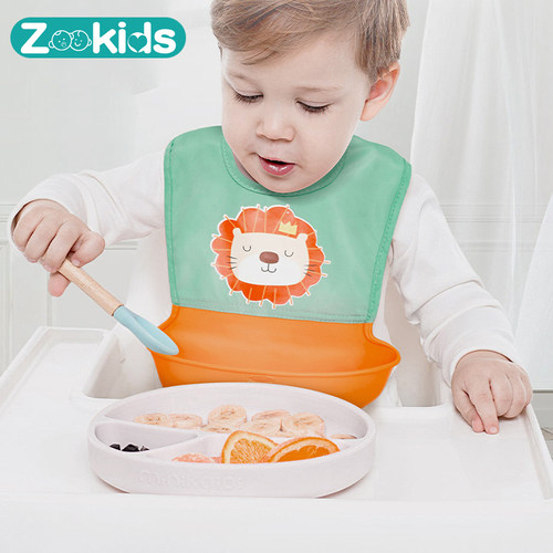 卓亲宝宝吃饭围兜防水防脏婴儿童立体硅胶喂辅食饭兜超软小孩围嘴