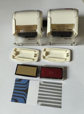 批发卓达旗下得印8901文本回墨印章14x38mm长方形翻斗印白色外壳