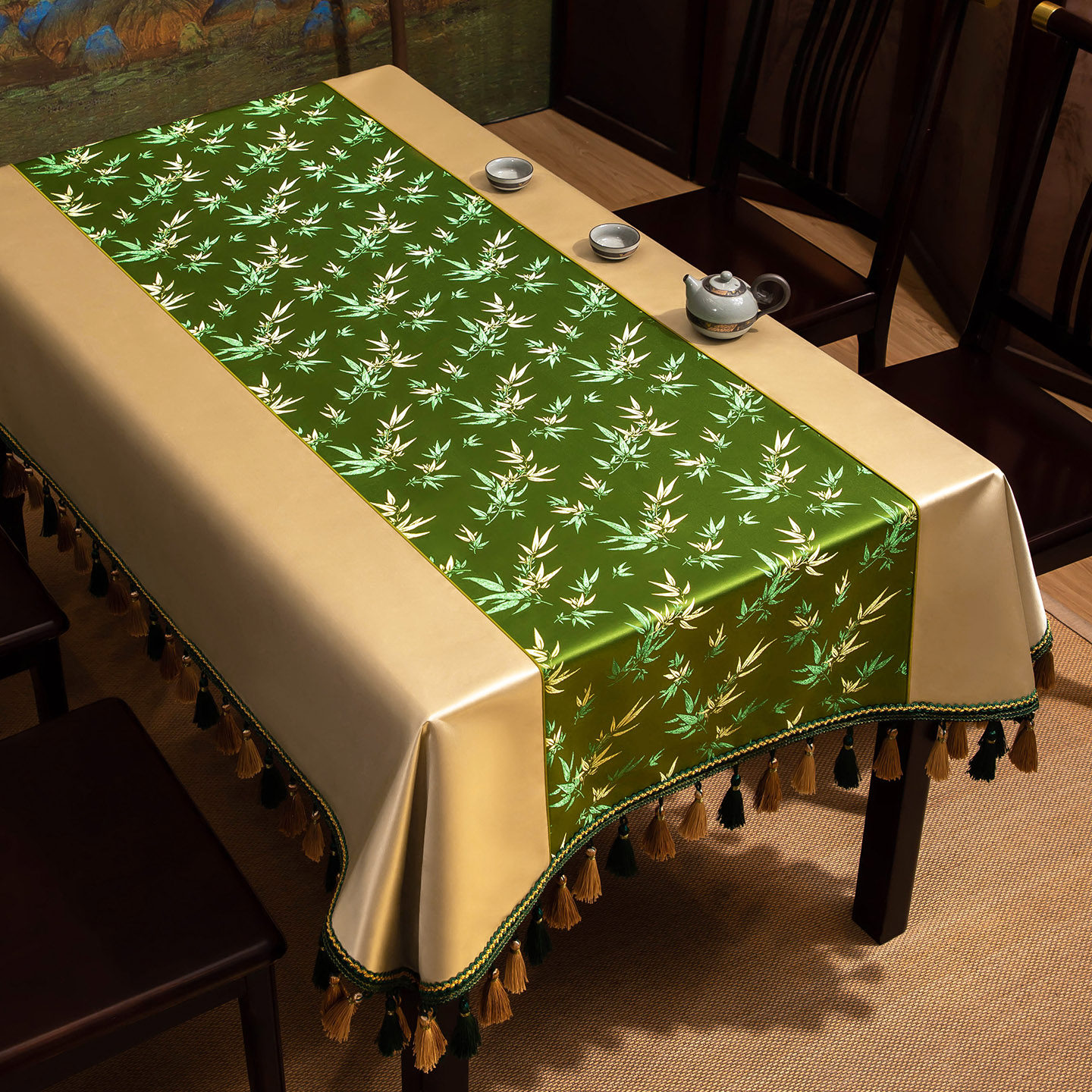 新中式会议室专用桌布茶室禅意商务办公室长方形会议台布艺防尘布,居家布艺,桌布,淘宝优惠券,粉丝福利购,淘宝优惠卷