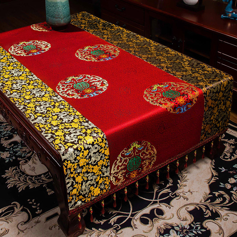 中式实木茶几桌布长方形电视柜盖巾客厅玄关防尘盖布餐桌垫布定制,居家布艺,桌布,淘宝优惠券,粉丝福利购,淘宝优惠卷
