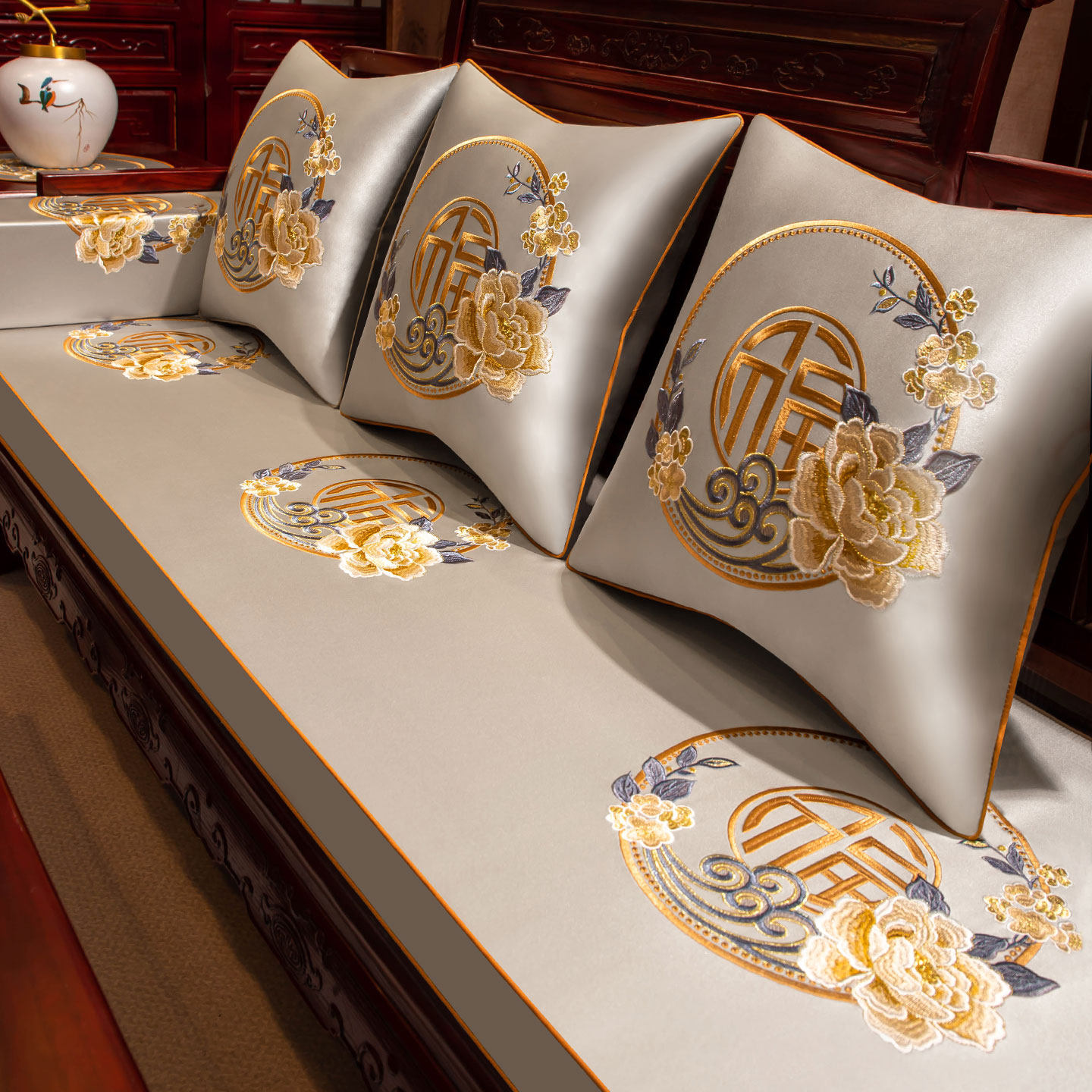 红木沙发坐垫实木沙发垫带靠背防滑高档罗汉床新中式垫子套罩定做,居家布艺,美臀垫/保健坐垫,淘宝优惠券,粉丝福利购,淘宝优惠卷