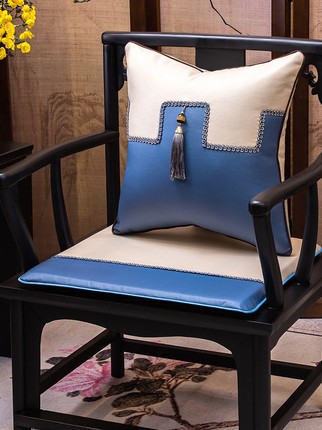 新中式红木椅子坐垫实木沙发茶椅太师椅圈椅皮质茶桌椅垫餐椅座垫