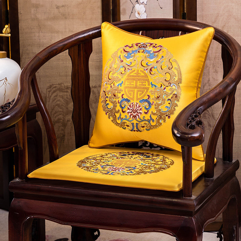 中式红木沙发坐垫古典实木家具圈椅太师椅官帽椅垫刺绣老式靠背垫