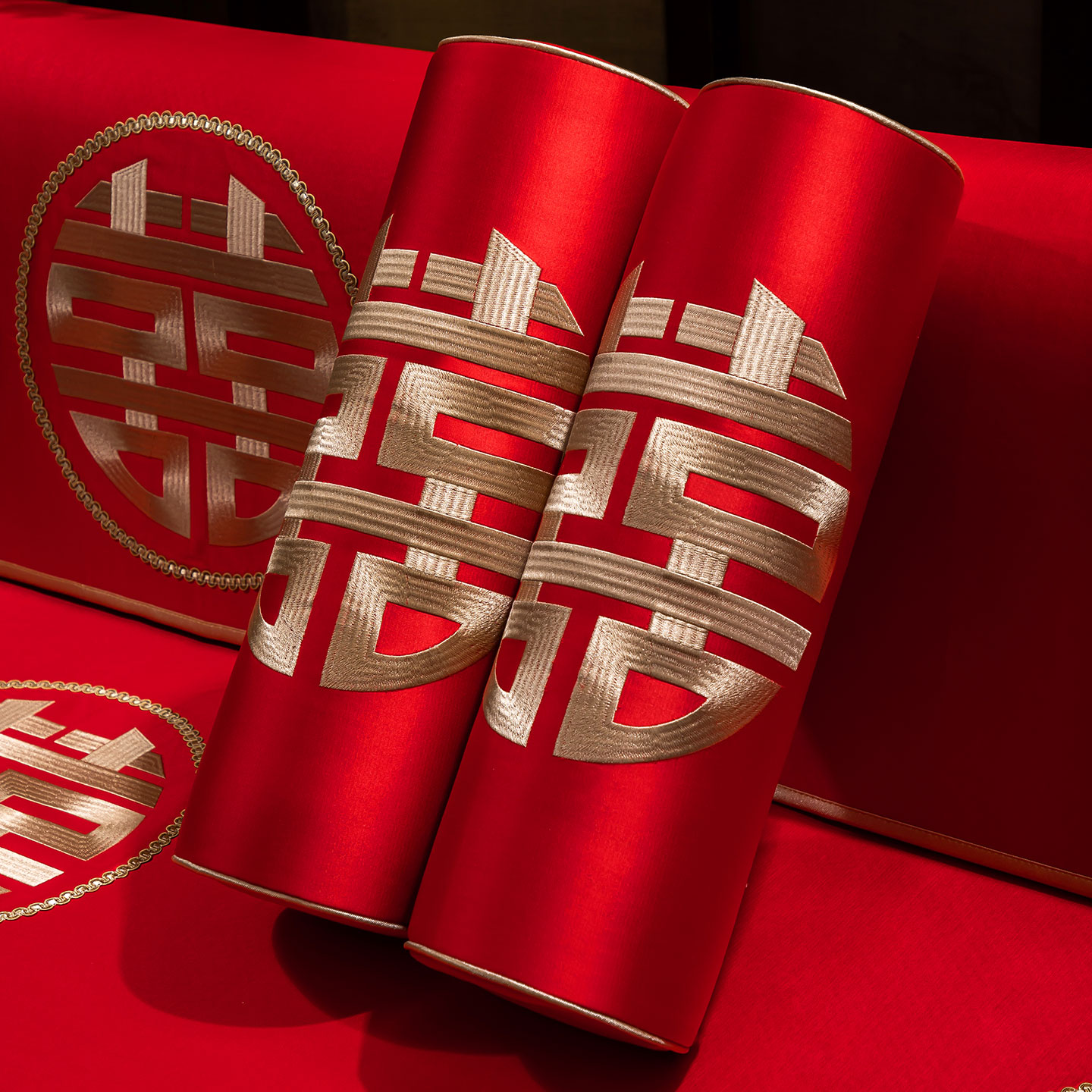 新中式扶手枕红木沙发扶手