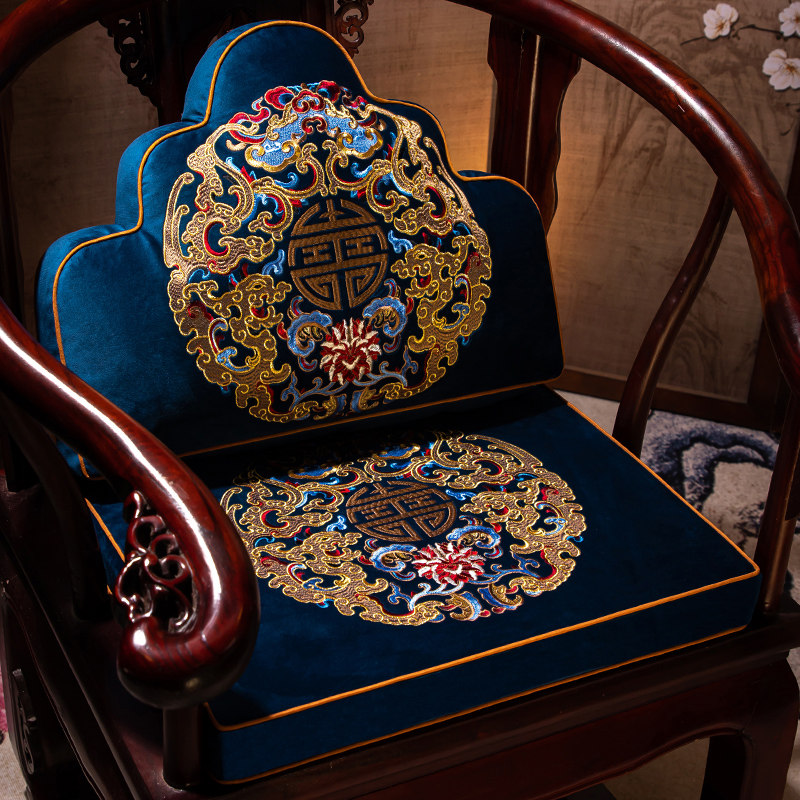 中式沙发椅子坐垫冬季餐椅垫红木实木椅垫太师椅茶椅垫子圈椅座垫