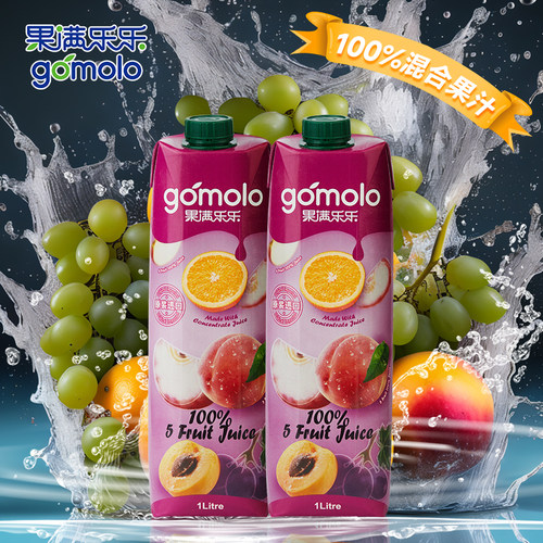 果满乐乐100%桃杏混合纯果汁饮料