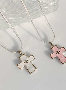 粉色高级感轻奢小众叠戴项链钛钢