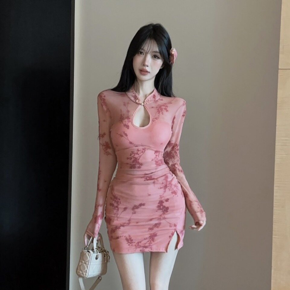 新中式复古性感改良旗袍连衣裙女