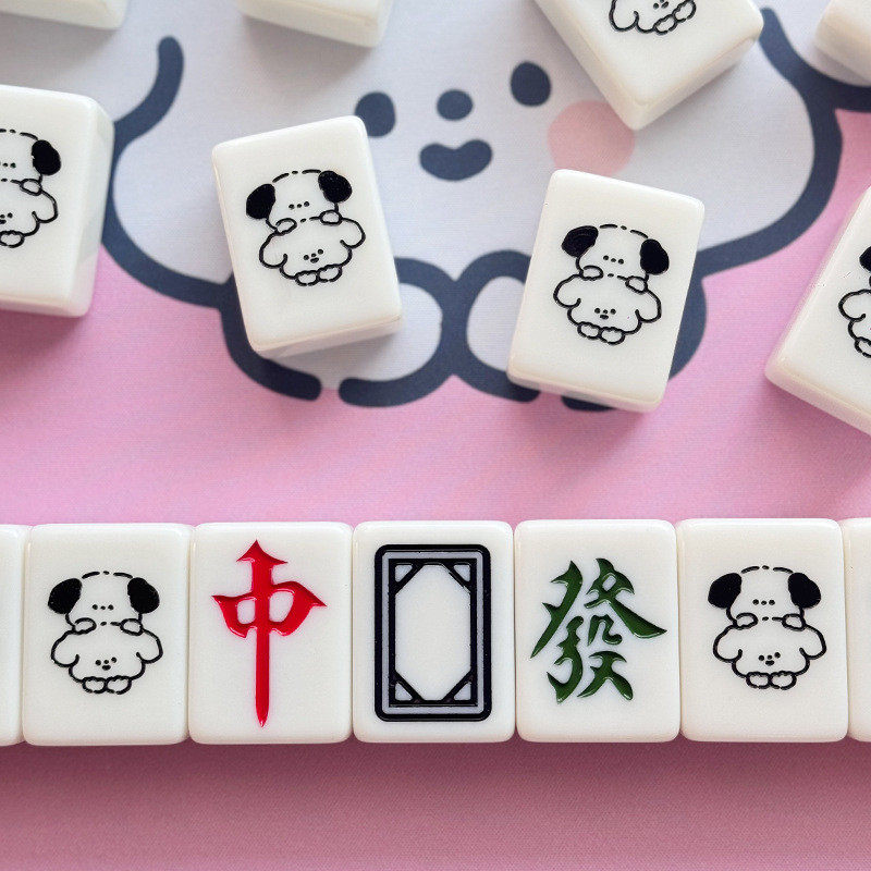 家用麻将手搓牌卡通cp狗