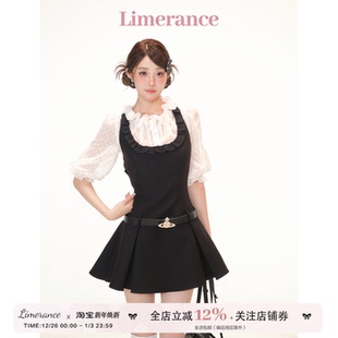 马德里假日 上衣 2025夏季 白色衬衫 黑色背心连衣裙 新款 甜梨呆呆