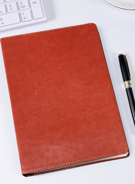 红缘HY-B7825笔记本定制可印logo加厚工作会议记录本高端商务记事本定制定做本子内页可定制a5超厚b5皮面本