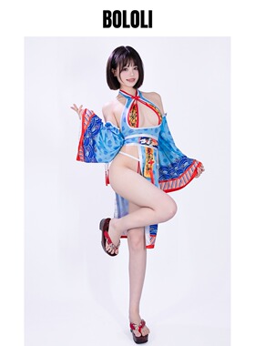BOLOLI日本设计绑带镂空封印解除万圣节僵尸娘cosplay摄影会穿搭