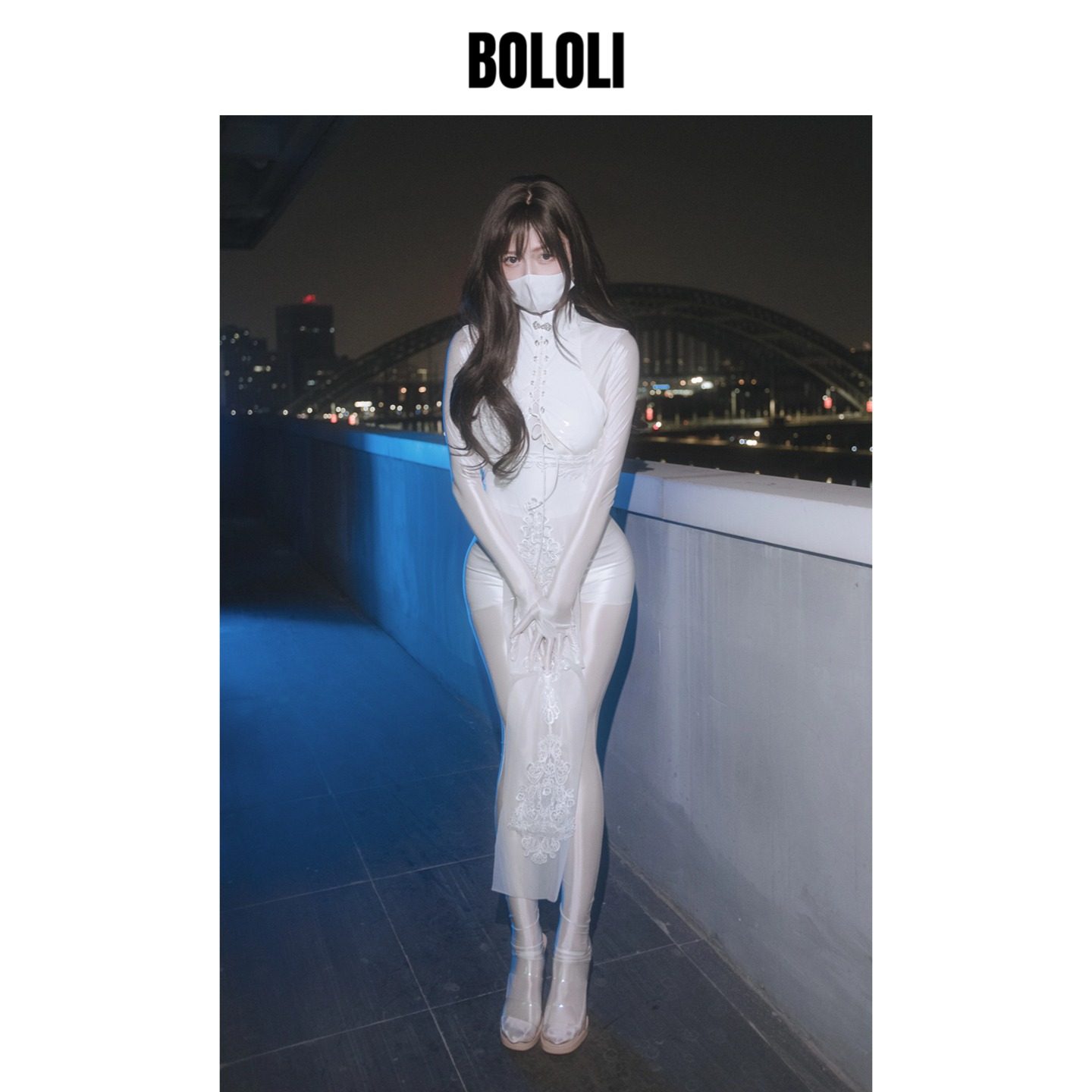 丝滑好穿的漆皮马油蕾丝旗袍