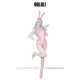 BOLOLI日本原创性感兔女郎透明连体漆皮女仆制服角色扮演cosplay