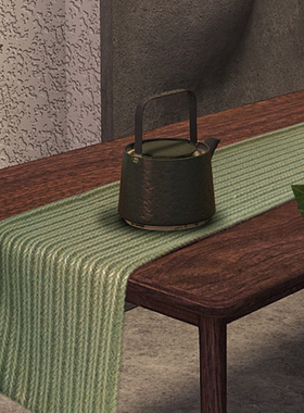 场iPower棉麻桌旗茶席茶旗柜旗床旗桌布双面大地色系纹格子定制