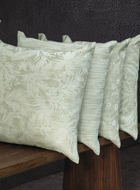 场iPower棉麻抱枕浅绿色淡青靠垫套抱枕羊毛客厅卧室百搭方形腰枕