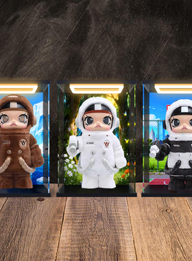 适用于泡泡玛特MOLLY咱们裸熊熊猫白熊棕熊400手办防尘回灯收纳柜