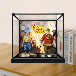 高清展示柜适用共鸣gong 双人成行 潮玩公仔模型手办合金框防尘罩