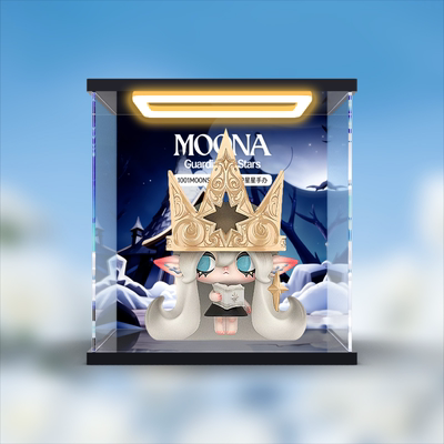 适用1001MOONS Moona守护星星系列手办模型高清防尘罩灯光展示柜