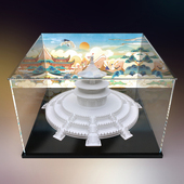 防尘罩适用小米千年榫营造祈年殿建筑天坛积木模型亚克力展示盒