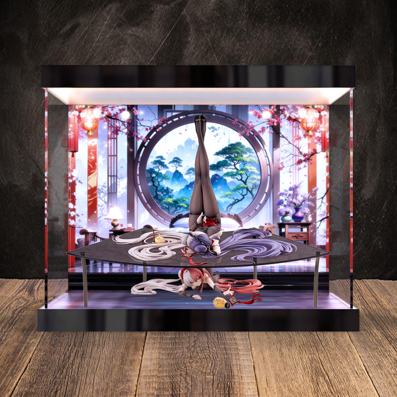 适用AniGame碧蓝航线松戏梅应瑞其上&肇和其下亚克力灯箱款展示柜