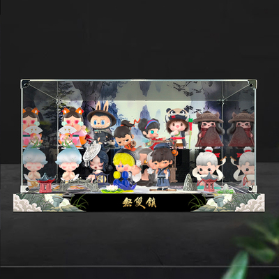 适用POPMART泡泡玛特无双镇 十四周年系列手办盲盒主题场景展示柜
