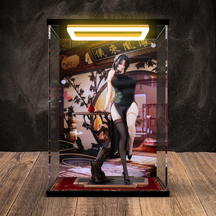 适用真丝袜追视眼温感漆旗袍系有凤来仪手办 回型灯亚克力展示柜