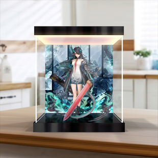 佳寻适用明日方舟 夕 手办模型潮玩防尘罩亚克力主题灯箱款展示柜