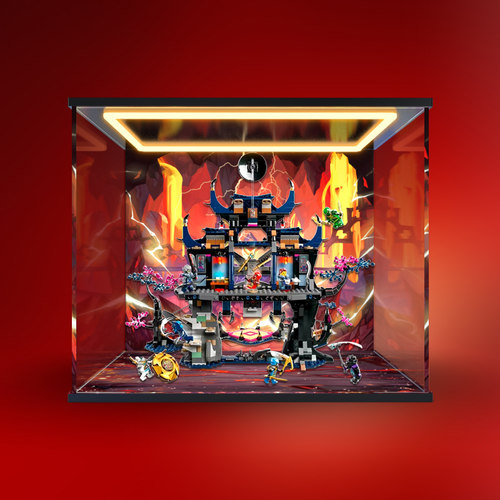 适用乐高71813幻影忍者恶狼面具暗影道场积木亚克力回形灯展示柜