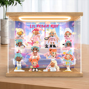 灯光亚克力展示柜适用Lil Peach Riot小小叛桃彻夜狂欢防尘收纳盒