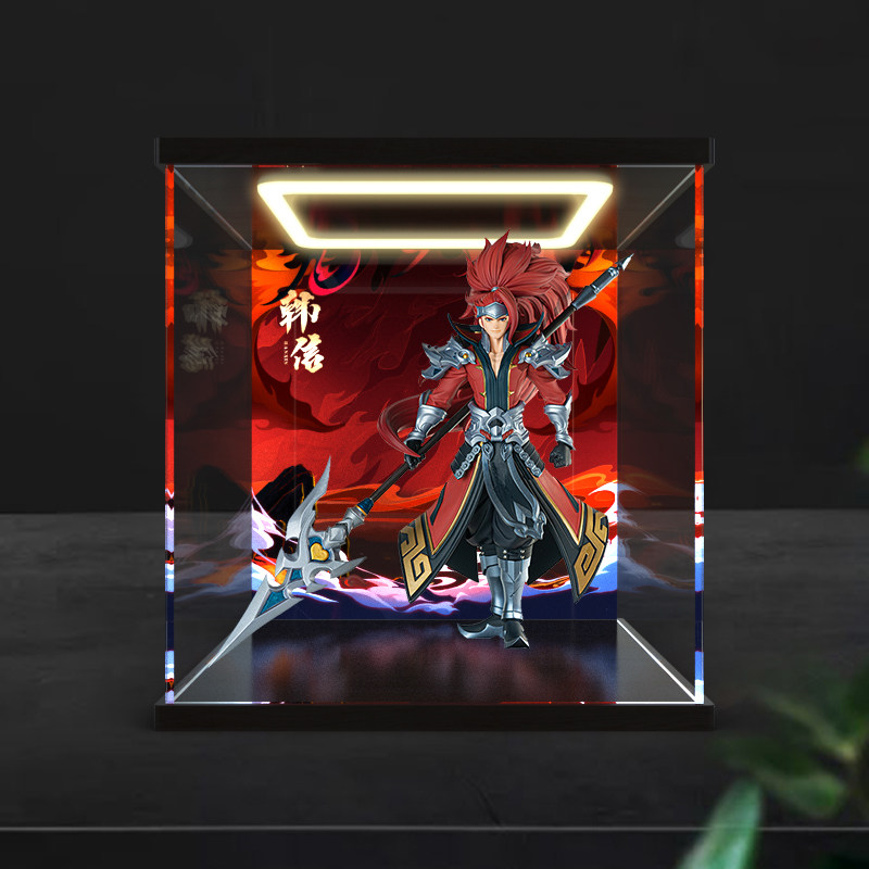适用 王者荣耀 万代眼镜厂 国士无双韩信手办回形灯亚克力展示柜