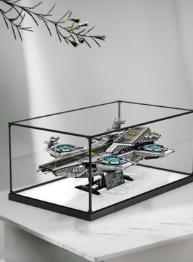 适用乐高76042复仇者联盟神盾局航母模型亚克力收纳木纹展示柜
