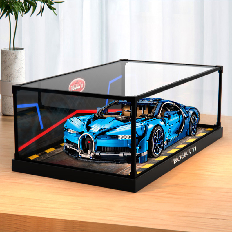 展示柜适用42083布加迪威龙赛车汽车拼装积木玩具亚克力防尘罩