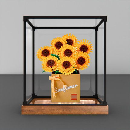 展示柜适用乐高40524 40460 玫瑰花向日葵创意系列合金边框收纳架