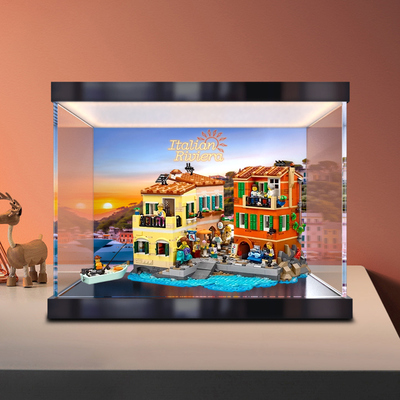 适用21359意大利里维埃拉小镇模型手办潮玩防尘 亚克力展示柜