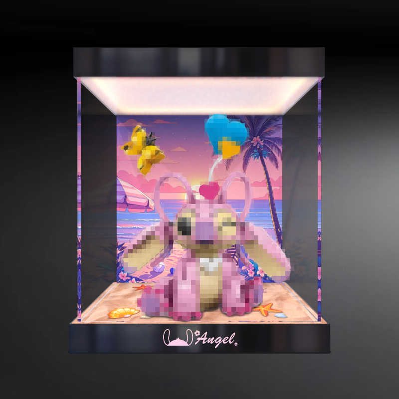 灯箱亚克力高透明展示柜 适用43257迪士尼安琪拼装模型玩具收纳盒