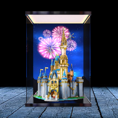 灯箱款透明展示柜 适用43222灰姑娘新款迪士尼城堡积木高清收纳架