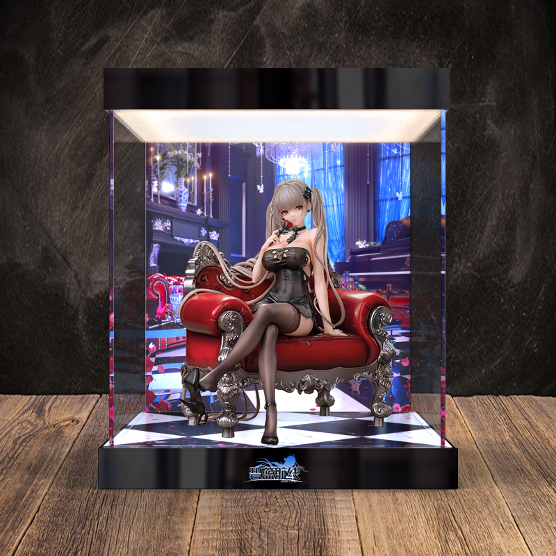 适用Myethos 碧蓝航线 可畏 玫色庆典手办模型灯箱款亚克力展示柜