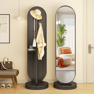 玄关穿衣镜挂衣架一体出门全身镜卧室入户门落地衣柜带镜子衣帽架