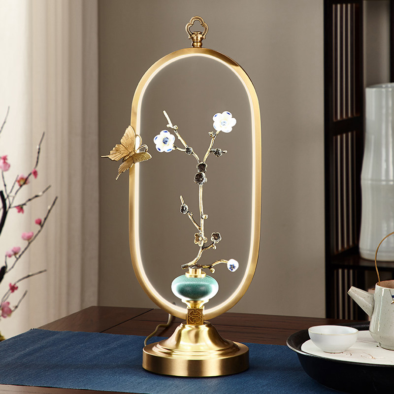 轻奢新中式北欧风网红全铜床头灯