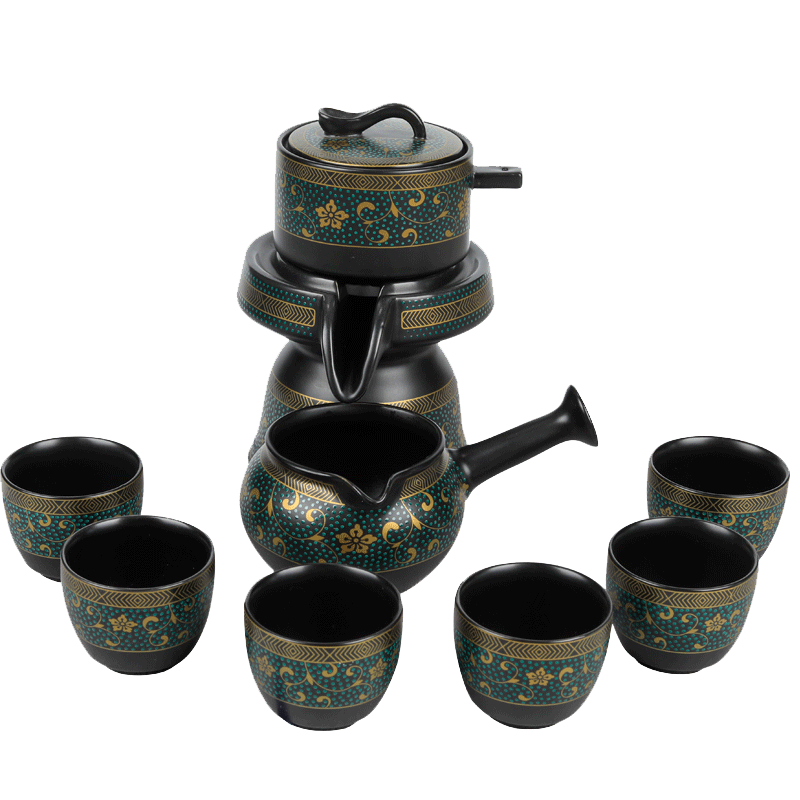 陶瓷聚宝唐石自动过滤复古茶具
