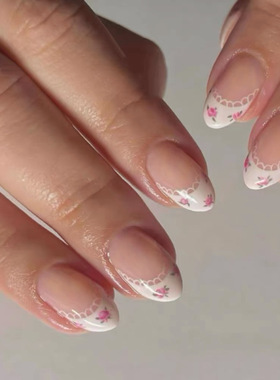 纯手工穿戴甲法式风纯手工穿戴甲气质显白欧美ins风美甲甲片