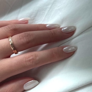 ins高级简约海莉同款 甲片xg 纯手工穿戴甲气质显白杏仁美甲中长款