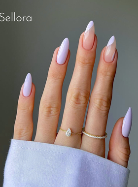 【丁香】纯手工定制穿戴甲ins小红书高级杏仁法式成品美甲