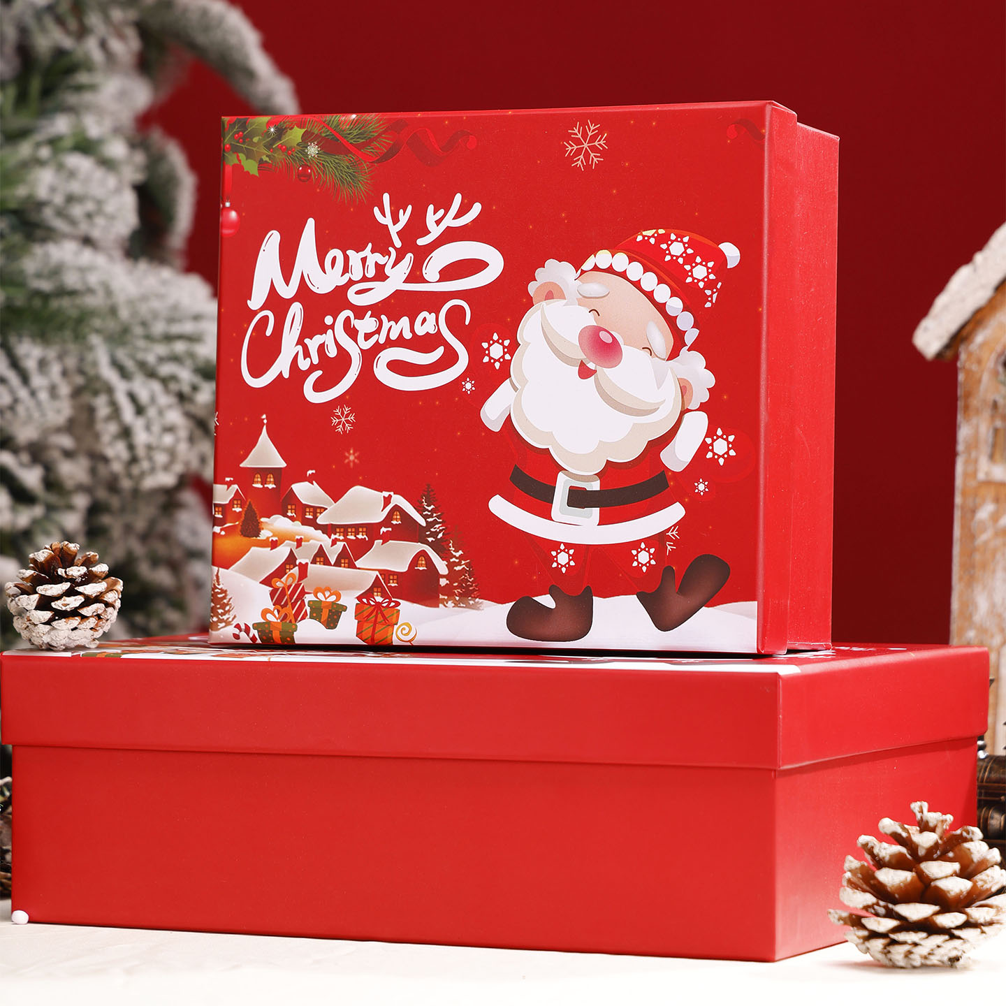 圣诞节礼盒空盒高级平安夜苹果包装盒围巾礼品盒新款糖果空盒子